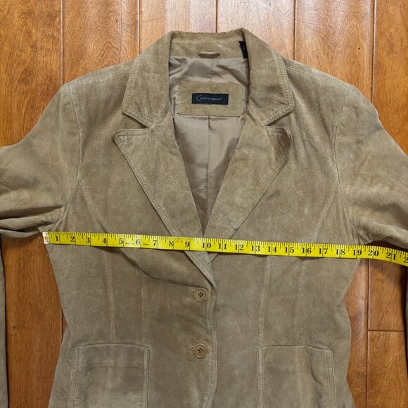 Vintage Context Womens Suede Leather Blazer Jacket Sz L Country Preppy 90s Y2K - Picture 11 of 15